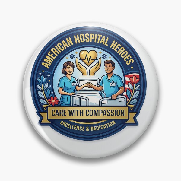 Item preview, American Hospital Heroes Badge PNG | Care With Compassion Healthcare Award designed and sold by Hookesmode.