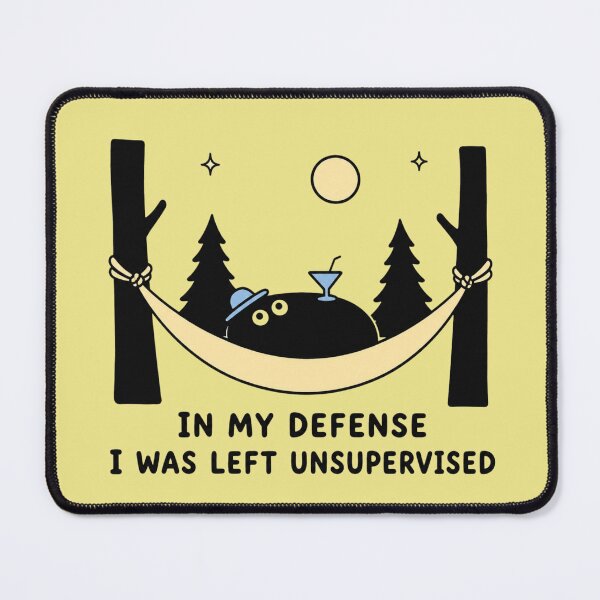 Item preview, In My Defense Unsupervised Black Blob Camping designed and sold by bosamji.
