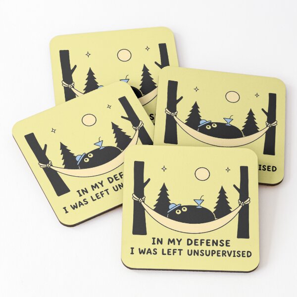 Item preview, In My Defense Unsupervised Black Blob Camping designed and sold by bosamji.