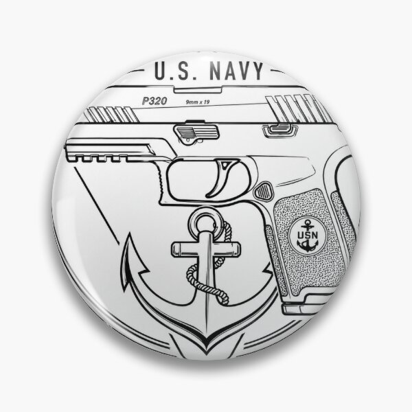 Item preview, U.S. Navy Sidearm Line Art Emblem designed and sold by TrackHead.