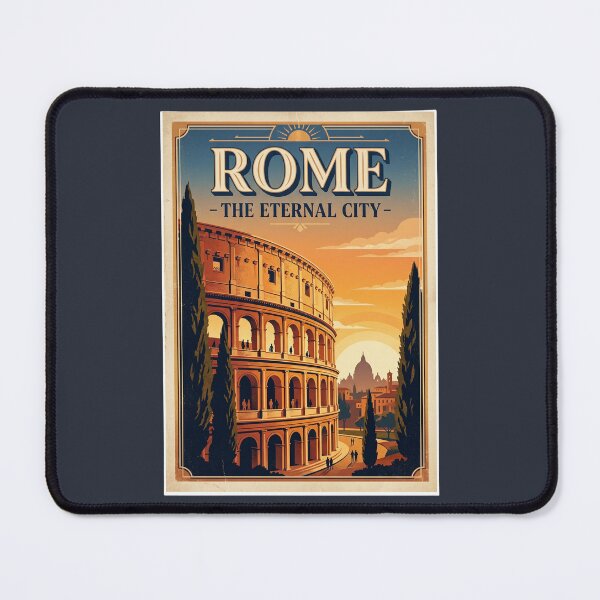 Item preview, Rome Italy Vintage Travel Poster Roman Colosseum designed and sold by RetroRewind Studio.