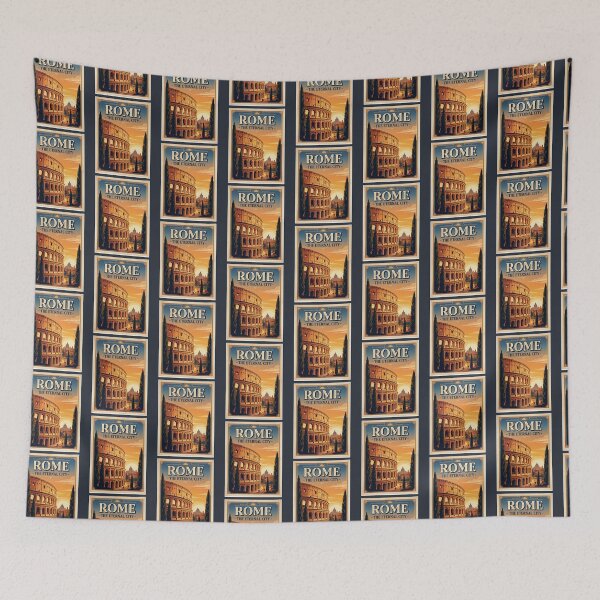 Item preview, Rome Italy Vintage Travel Poster Roman Colosseum designed and sold by RetroRewind Studio.