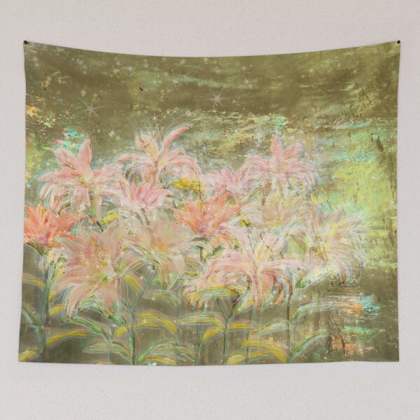 Item preview, Iridescent Roselilies Flower Artwork, Mystical Plant Art Print designed and sold by susan-meredith.
