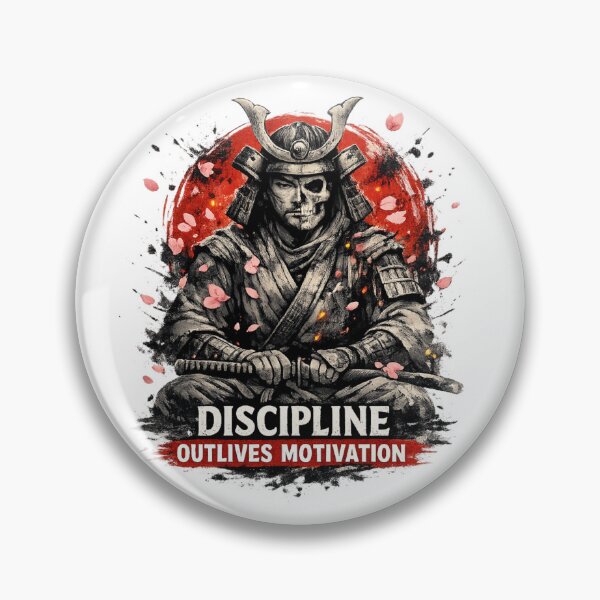 Item preview, Discipline Outlives Motivation Samurai Warrior Design designed and sold by AndrewYoko.
