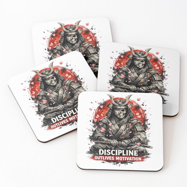 Item preview, Discipline Outlives Motivation Samurai Warrior Design designed and sold by AndrewYoko.