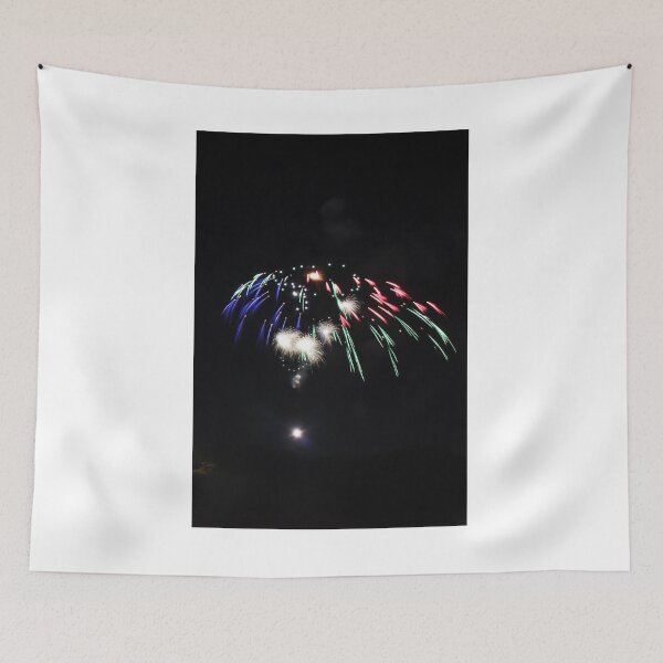 Item preview, Fireworks Burst Over Dark Sky, Long Exposure Celebration Night Display designed and sold by Nmallia.
