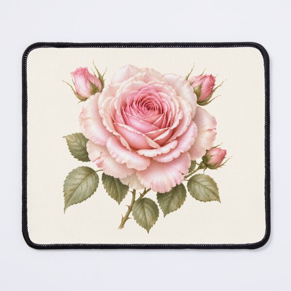 Item preview, Elegant Blush Pink Rose Bloom with Rosebuds designed and sold by looplandger.
