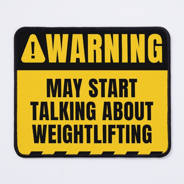 Item preview, Weightlifting Funny Warning Sign  designed and sold by MaryAller.