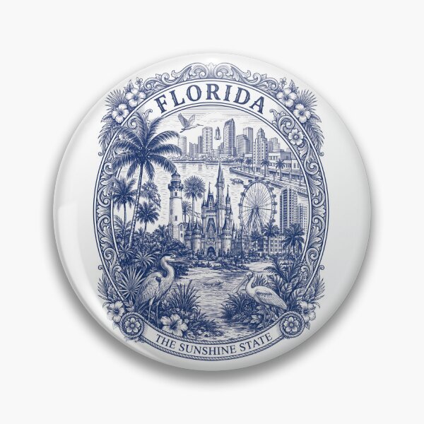 Item preview, Florida Sunshine State Vintage Illustration designed and sold by jcsstore.