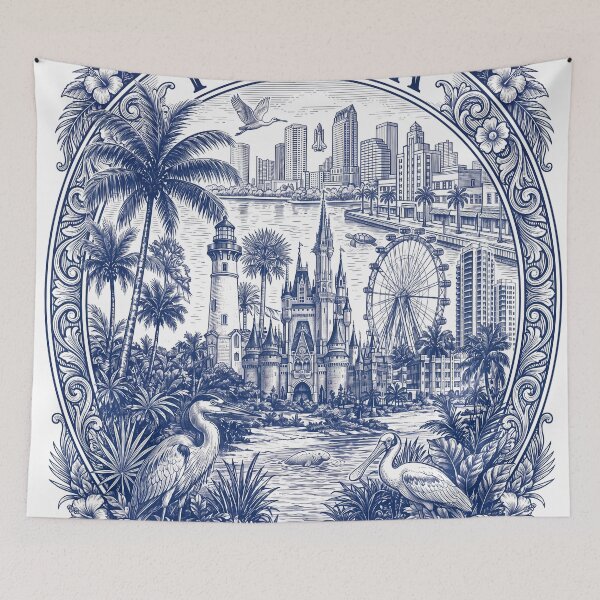 Item preview, Florida Sunshine State Vintage Illustration designed and sold by jcsstore.