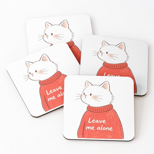 Item preview, Leave me alone red sweater cat designed and sold by UniFound.
