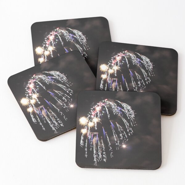 Item preview, Fireworks Burst Over Dark Sky, Long Exposure Celebration Night Display designed and sold by Nmallia.