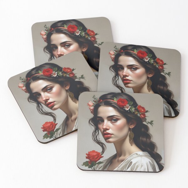 Artikelvorschau, Wandkunstdruck „Frau mit Blumen“ entworfen und verkauft von MK26Designs.