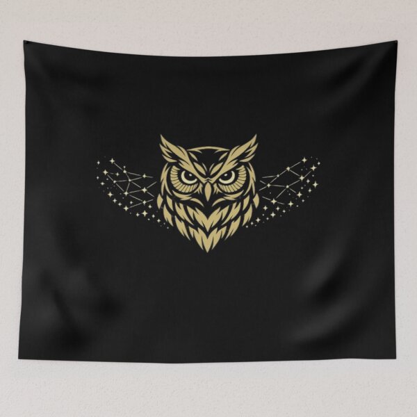 Item preview, Celestial Gold Owl Constellation Line Art designed and sold by Inkfino.