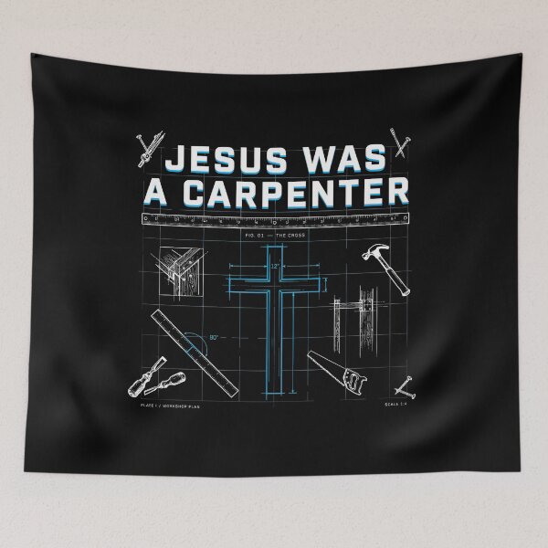 Item preview, Jesus Was a Carpenter Woodworking Design for Christian Men and Women designed and sold by Redgiant87x.