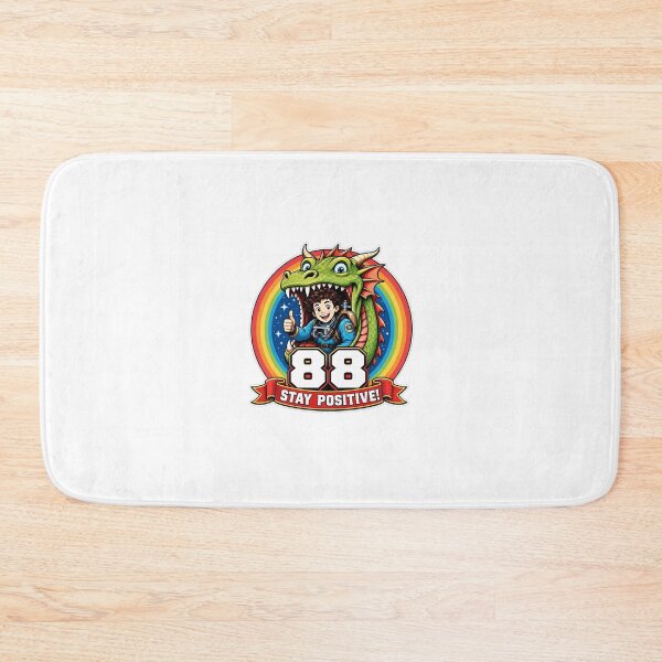 Item preview, Stay Positive Astronaut Dragon Adventure - 88 Retro Badge designed and sold by Atlant11.