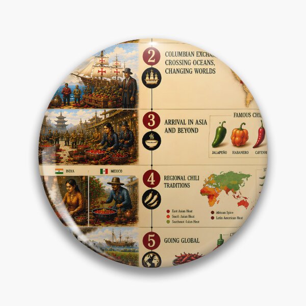 Item preview,  The Story of Chili Peppers Vintage Infographic Poster  designed and sold by Easternpantry.