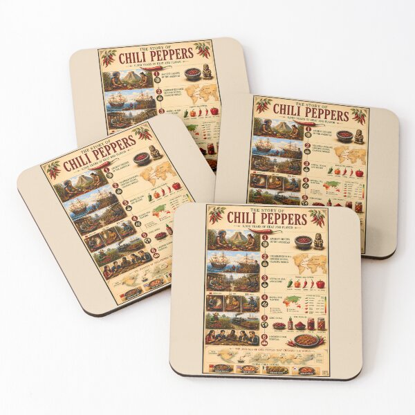 Item preview,  The Story of Chili Peppers Vintage Infographic Poster  designed and sold by Easternpantry.