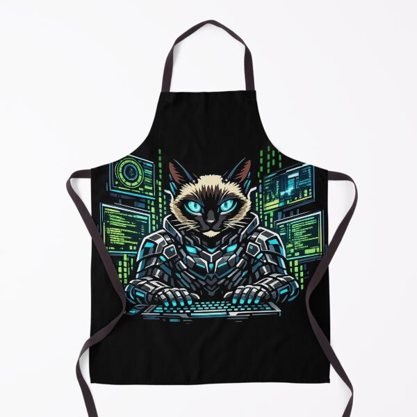 Item preview, Hacker Cat Protocol Cyberpunk Siamese AI Hacker designed and sold by Thaivi Design.
