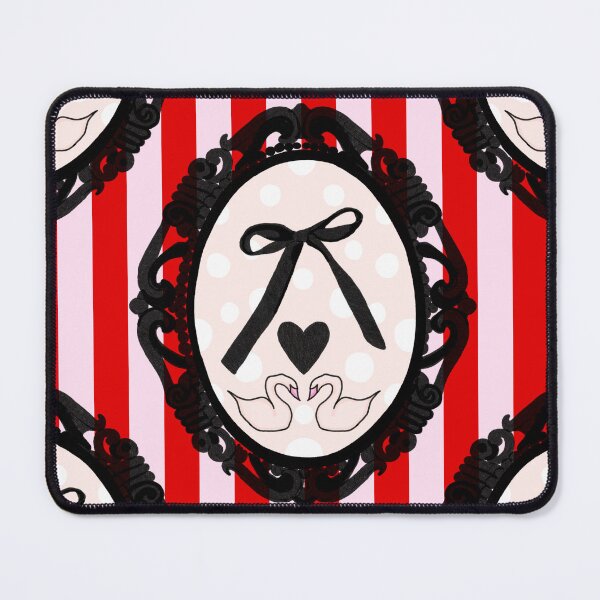 Item preview, My Gothic Romance – Victorian Cameo Bow Pattern in Pink Black and Crimson designed and sold by VirtuallyCreativ .