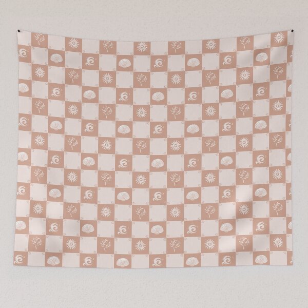 Item preview, Coastal Patchwork - Coastal Delight - pink terracotta designed and sold by Stephanie Fiona Design.