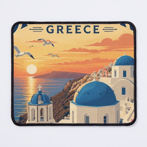 Item preview, antorini Greece – Sunset Cliffside Domes Design designed and sold by ABLAT_CREATIONS.
