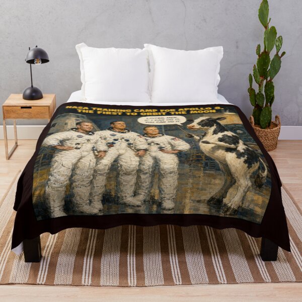 Item preview, Apollo 8 Cow Trainer – Retro NASA Space Humor Cartoon designed and sold by Rick London Gifts.