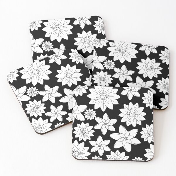 Item preview, Retro Bold Floral Pattern In Black and White designed and sold by AMS.