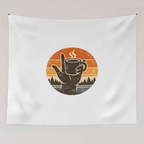 Item preview, Retro Vintage Sign Language Coffee Graphic designed and sold by MIROUZ2000.