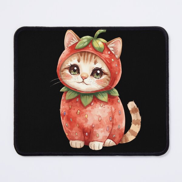 Item preview, Cute little strawberry cat in kawaii style designed and sold by uunaa.