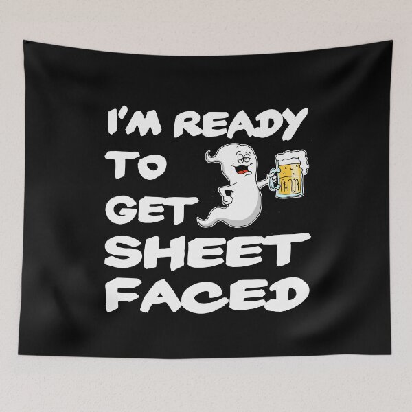 Item preview, I'm Ready To Get Sheet Faced Cartoon Ghost designed and sold by jaycartoonist.