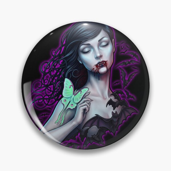 Item preview, Vampire and Luna Moth in the Night designed and sold by GothTees.