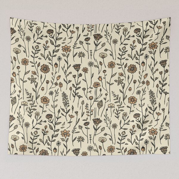Item preview, Vintage Wildflower Meadow Aesthetic Botanical Pattern designed and sold by NuvoraNest.