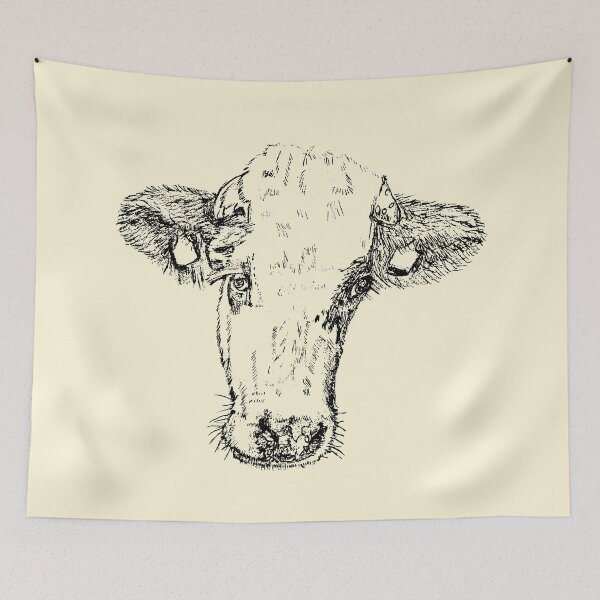 Item preview, Dairy Cow - (#FFF7D9) designed and sold by The Stippler Process.