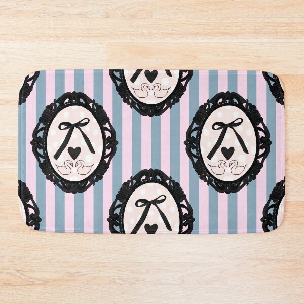 Item preview, My Gothic Romance – Victorian Cameo Bow Pattern in Pink Black and Crimson designed and sold by VirtuallyCreativ .