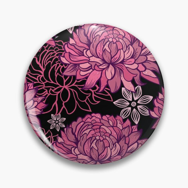 Item preview, Luxury Magenta Chrysanthemum and Dahlia Floral Pattern designed and sold by AMS.