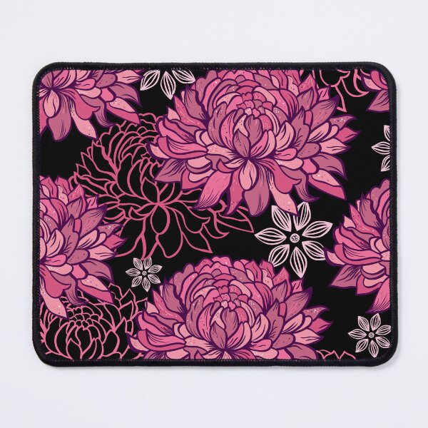 Item preview, Luxury Magenta Chrysanthemum and Dahlia Floral Pattern designed and sold by AMS.