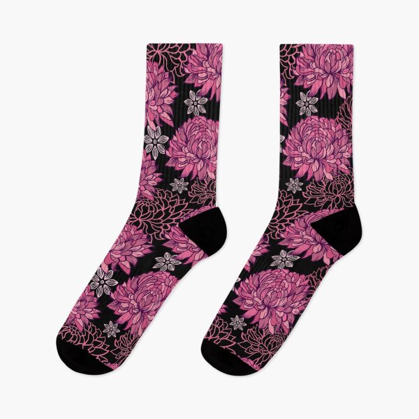 Item preview, Luxury Magenta Chrysanthemum and Dahlia Floral Pattern designed and sold by AMS.