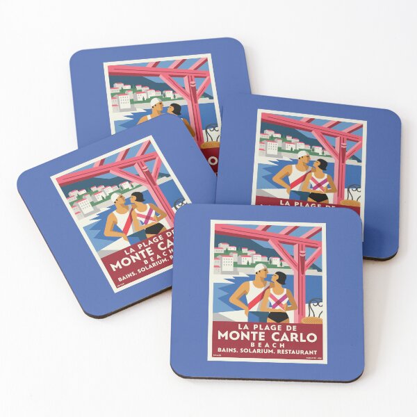 Item preview, Monte Carlo Beach  – Vintage Art Deco Riviera Travel  designed and sold by paulo silveira.