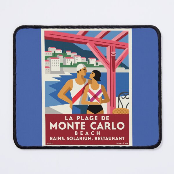 Item preview, Monte Carlo Beach – Vintage Art Deco Riviera Travel designed and sold by paulo silveira.
