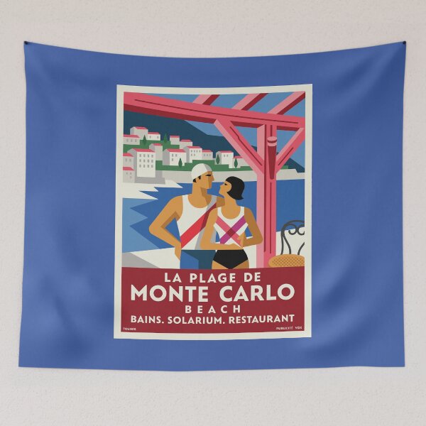 Item preview, Monte Carlo Beach  – Vintage Art Deco Riviera Travel  designed and sold by paulo silveira.