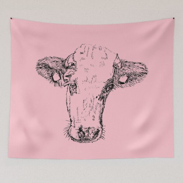 Item preview, Dairy Cow - (#FFC1CC) designed and sold by The Stippler Process.