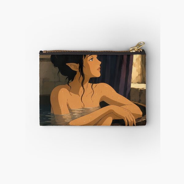 Item preview, Elf Bathhouse Serenity – Fantasy Anime Elf Girl Art designed and sold by  Hollow Moon Studios..
