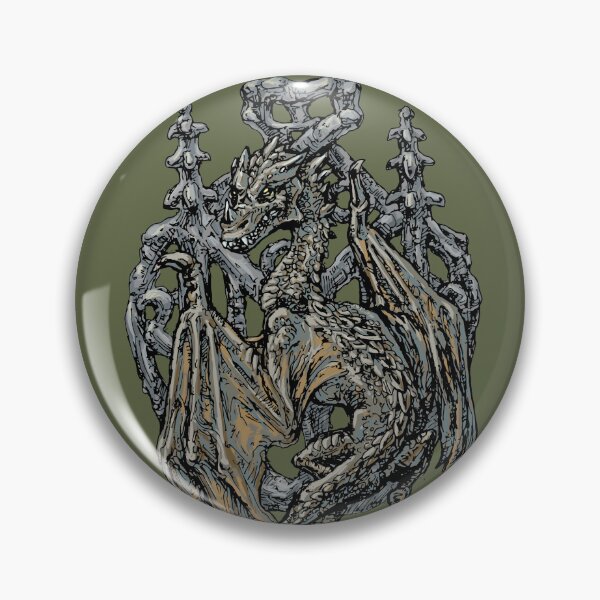 Item preview, Gothic Dragon Illustration - Winged Gothic Architecture for Dark Fantasy & Metal Fans designed and sold by JustasVebra.