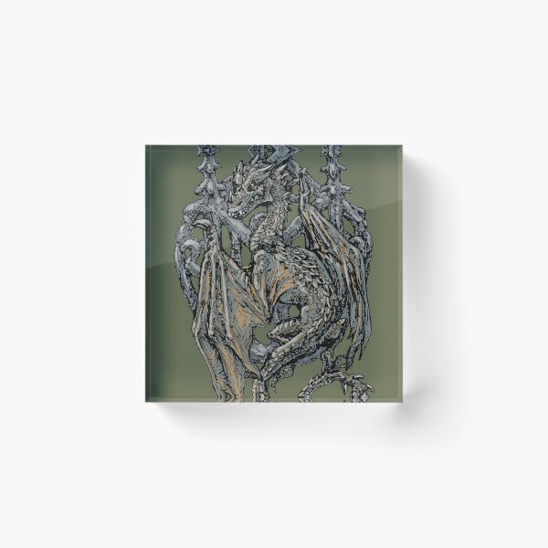 Item preview, Gothic Dragon Illustration - Winged Gothic Architecture for Dark Fantasy & Metal Fans designed and sold by JustasVebra.