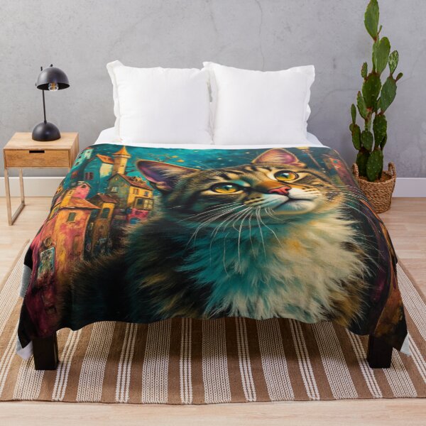 Item preview, Magical Night Cat Village designed and sold by Beyond The Canvas.