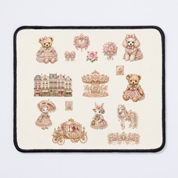 Item preview, Romantic Coquette Collection with Teddy Bears, Bunnies, Roses and Paris Vintage Elements designed and sold by looplandger.