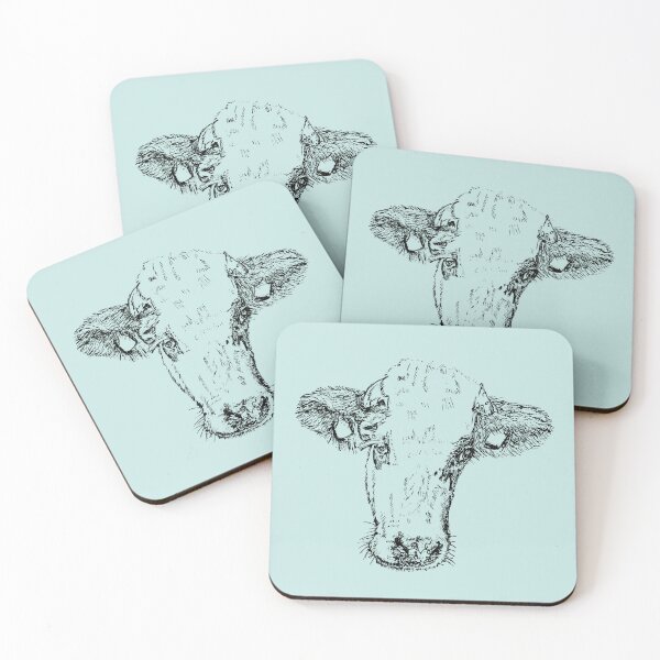 Item preview, Dairy Cow - (#C6E6E3) designed and sold by The Stippler Process.