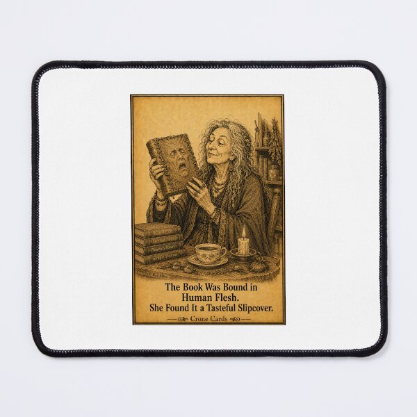 Item preview, Crone Cards - The Book Was Bound in Human Flesh. She Found It a Tasteful Slipcover. designed and sold by Kay Mhor Studio.