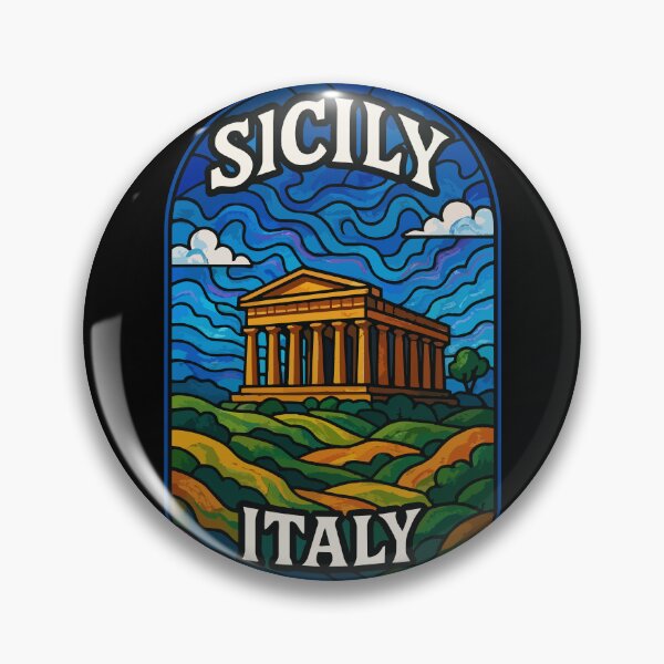 Item preview, Sicily Italy Stained Glass Art Travel designed and sold by TomFrontierArt.